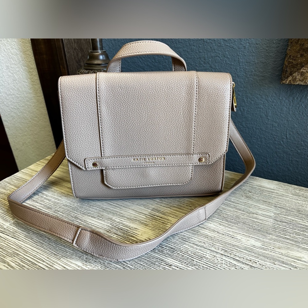 Katie Loxton London Mila Multi Way Crossbody & Backpack in Taupe Vegan Leather - Picture 1 of 15